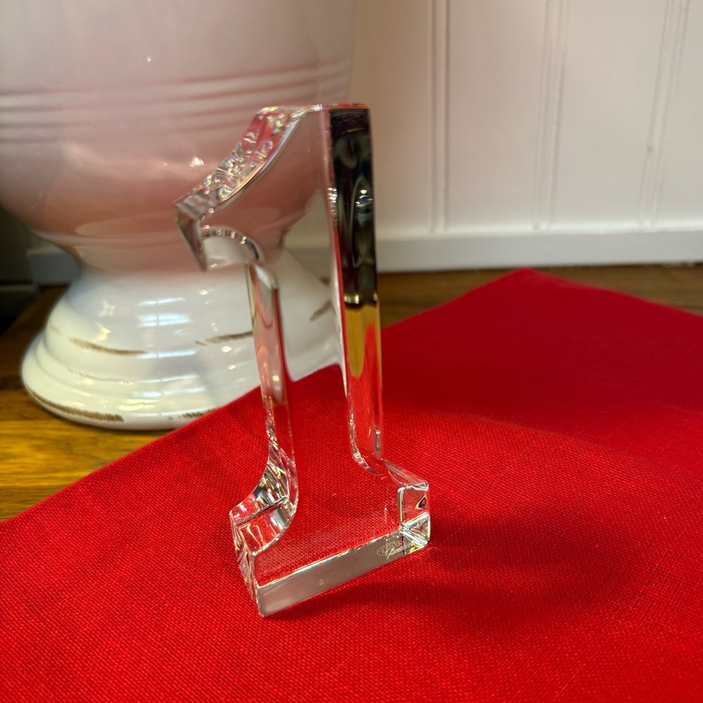 Baccarat Number 1 Crystal Paperweight